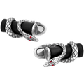 Montblanc silver bar cufflinks with snake detail and black ruthenium finish 124059