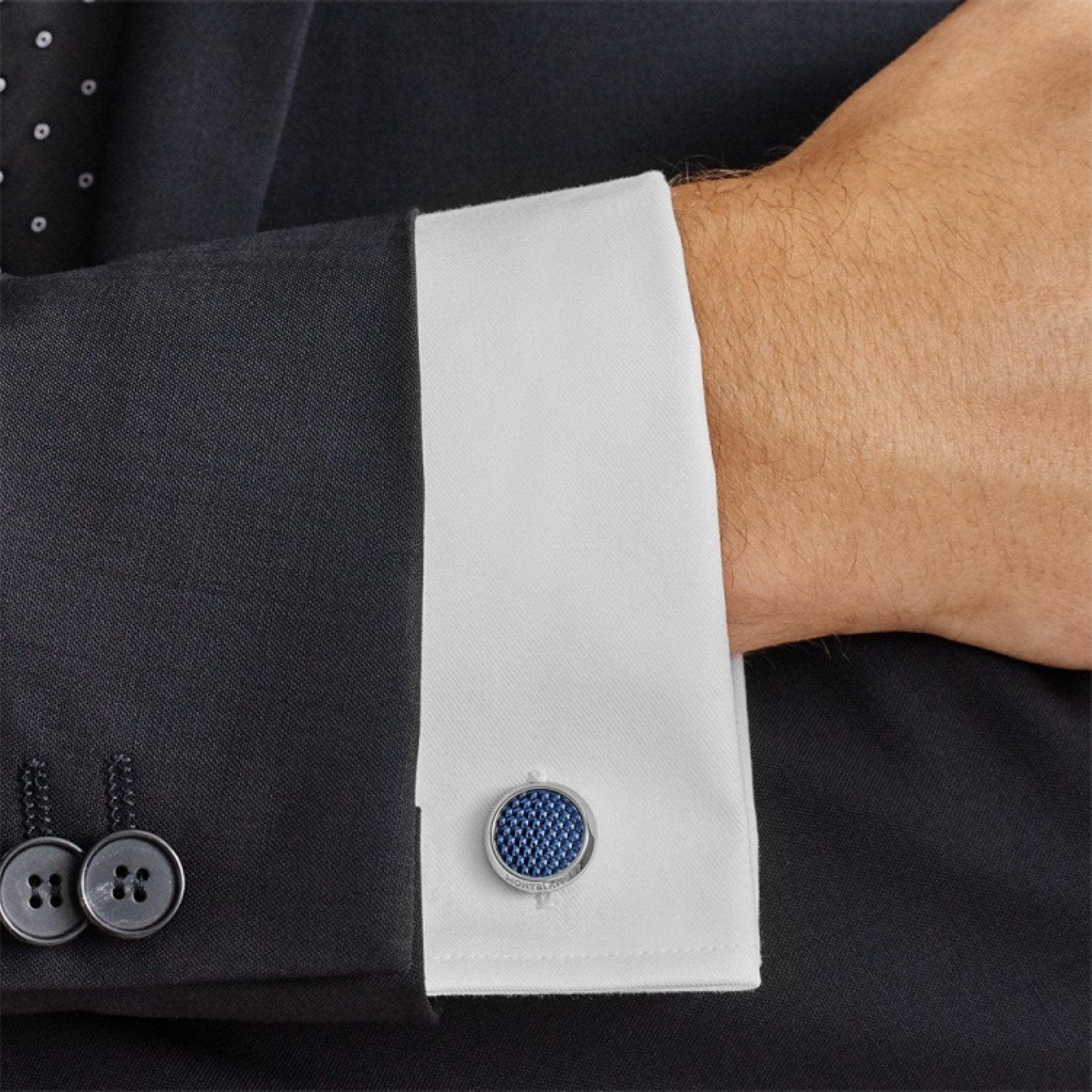 Montblanc Meisterstück Blue Steel Cufflinks 112904