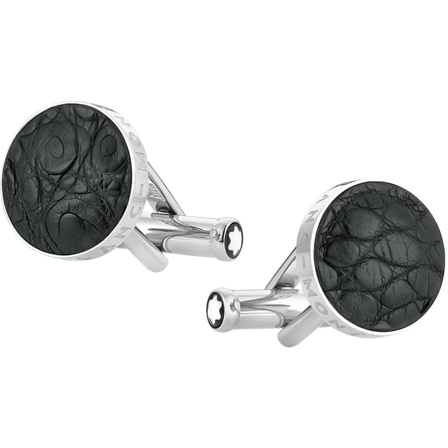 Montblanc Essential Sartorial Crocodile Steel Cufflinks 116645