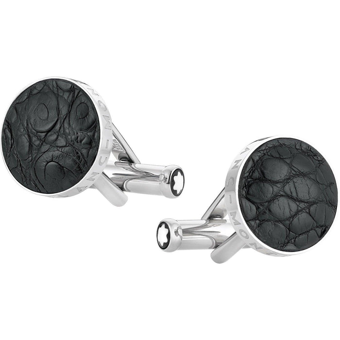 Montblanc gemelli Essential Sartorial acciaio coccodrillo 116645