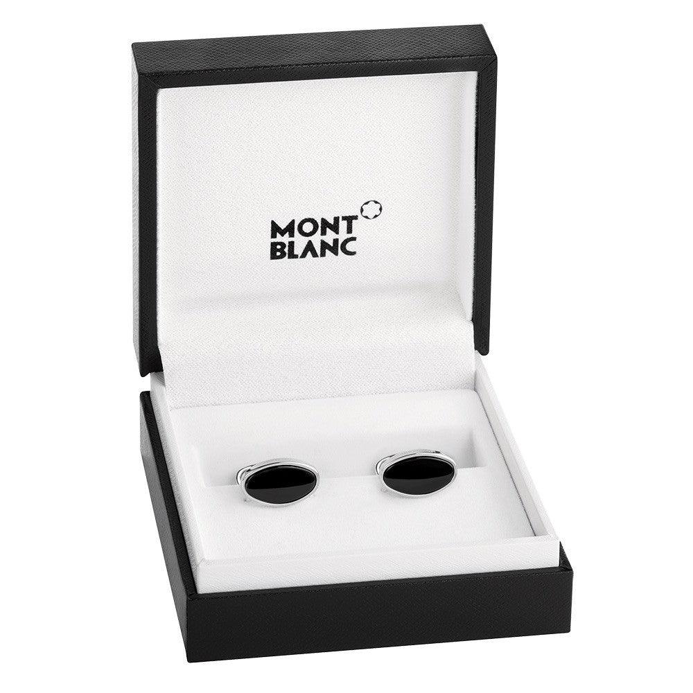 Montblanc Essential Sartorial sterling silver onyx cufflinks 116642