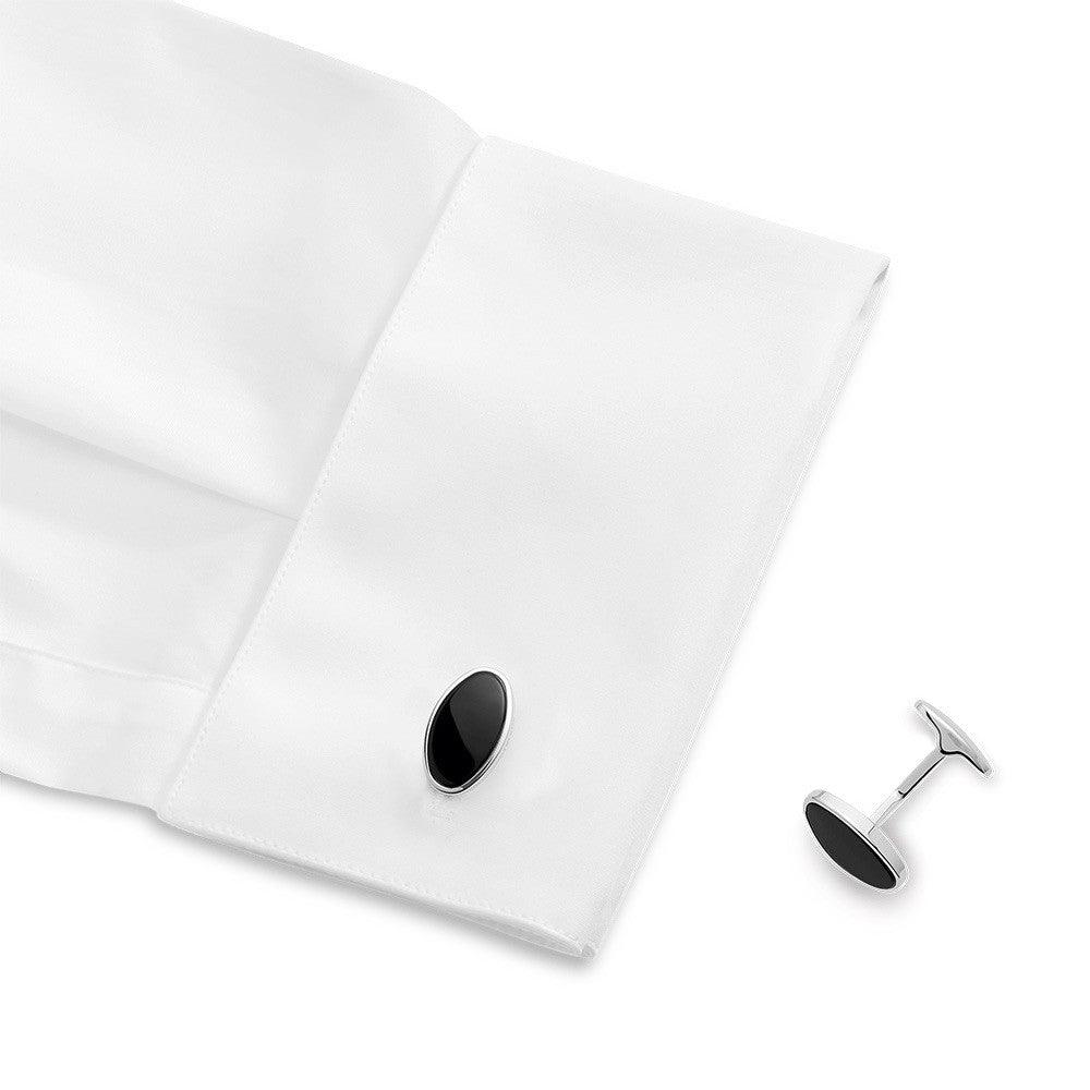 Montblanc Essential Sartorial sterling silver onyx cufflinks 116642