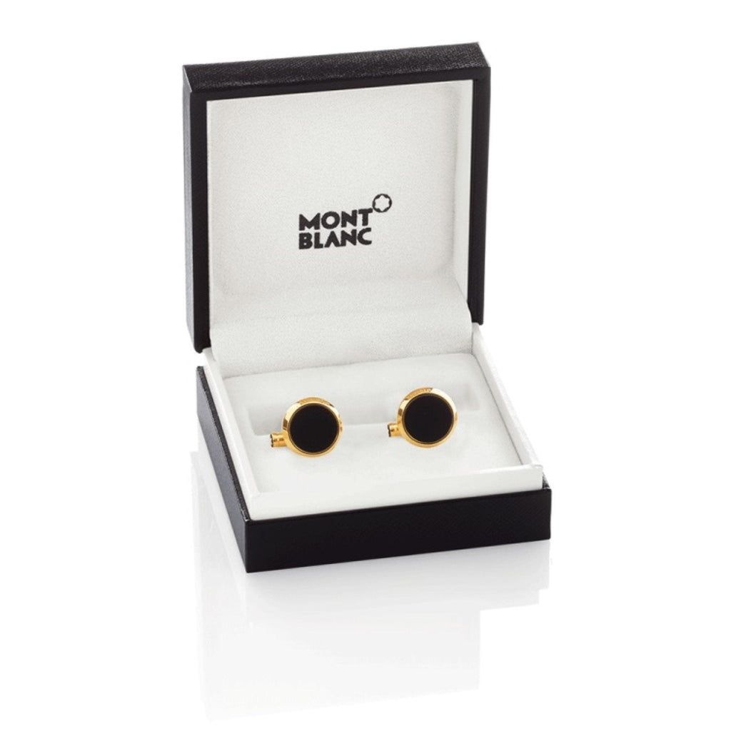 Montblanc gemelli Iconic Collection acciaio finitura PVD oro rosa eliolite blu 112908
