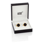 Montblanc gemelli Iconic Collection acciaio finitura PVD oro rosa eliolite blu 112908