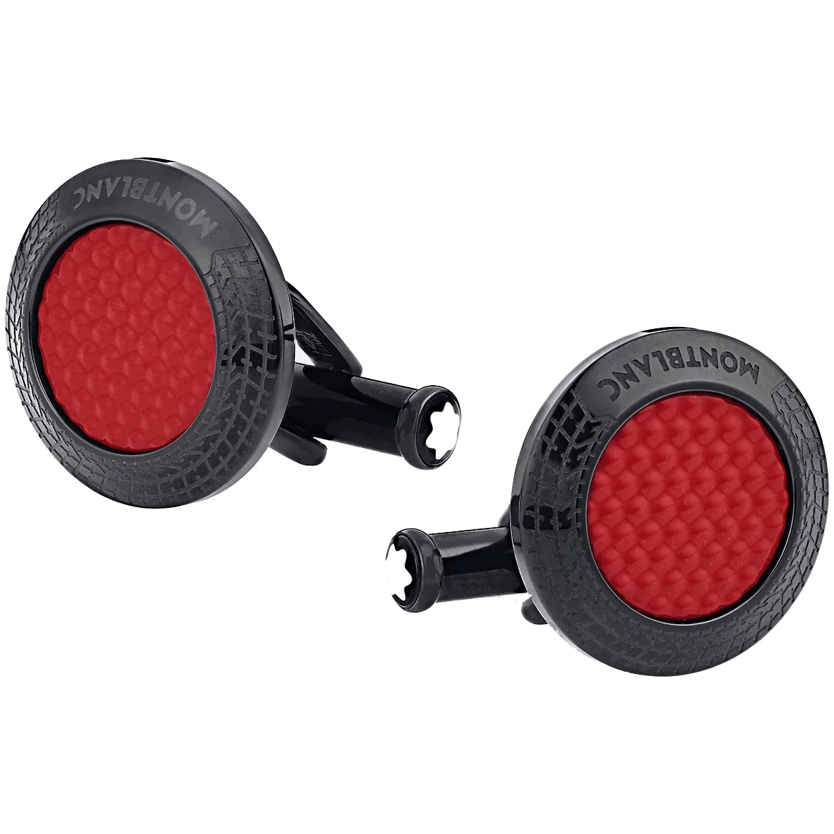 Montblanc Meisterstück Great Masters Pirelli Cufflinks in stainless steel and red lacquer 128395
