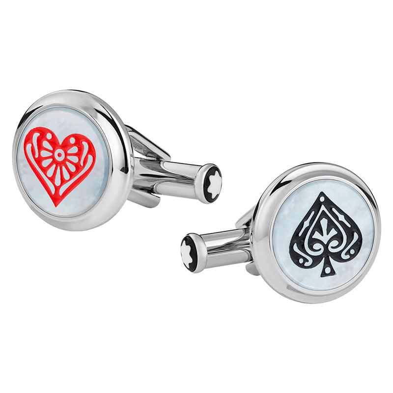 Montblanc Meisterstück Homage to "Around the World in 80 Days" Spades and Hearts Cufflinks 128386