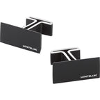 Montblanc gemelli rettangolari in acciaio e PVD nero 114761
