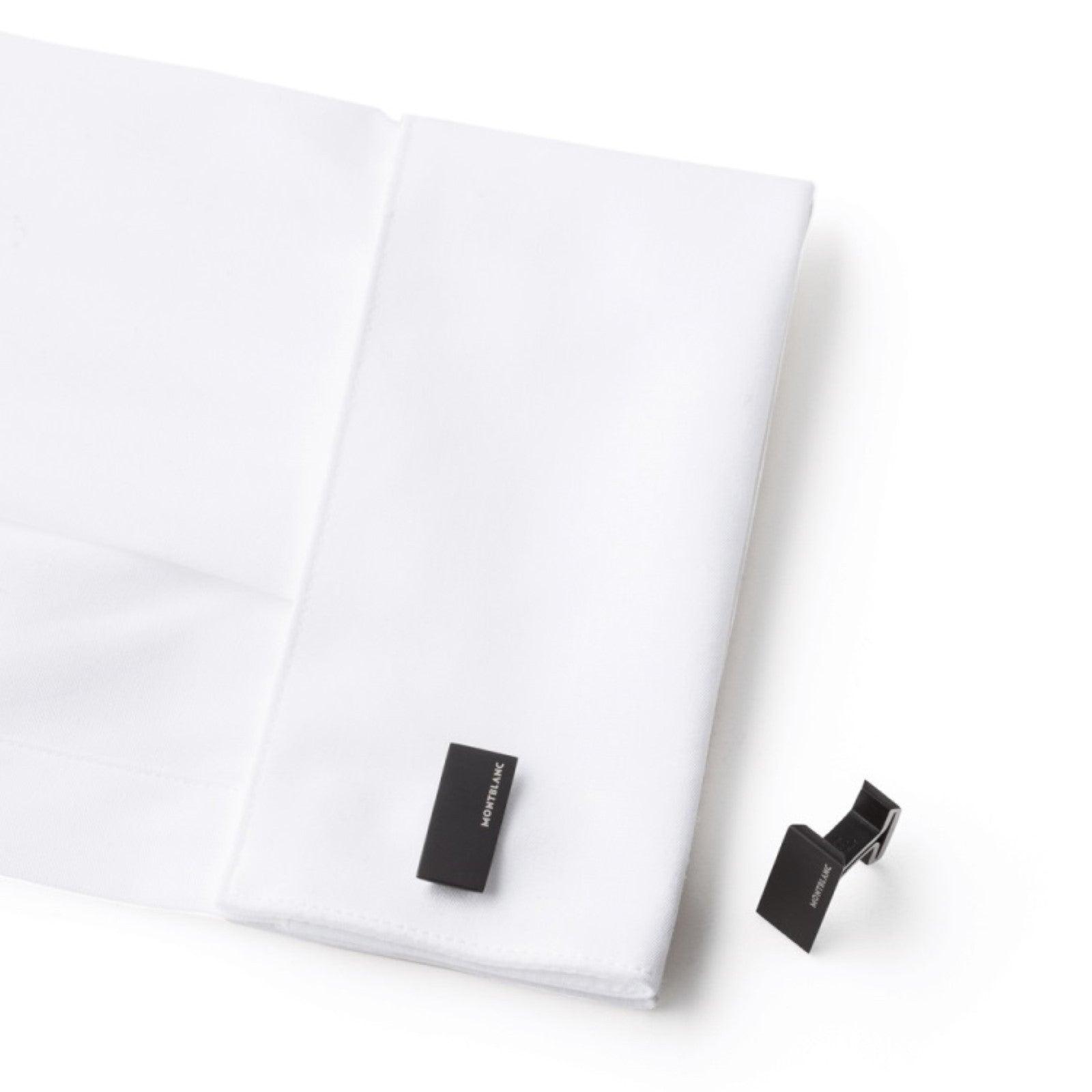 Montblanc rectangular cufflinks in steel and black PVD 114761