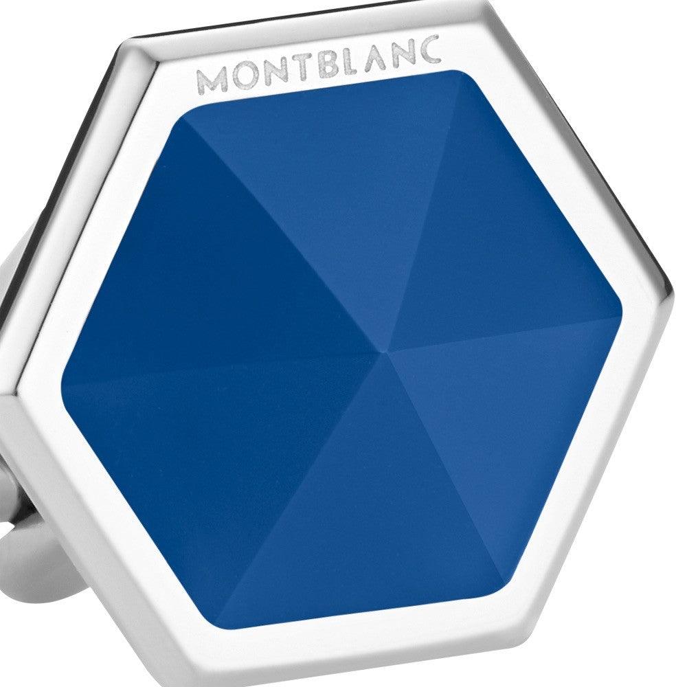 Montblanc Sartorial Blue Agate Steel Cufflinks 118600