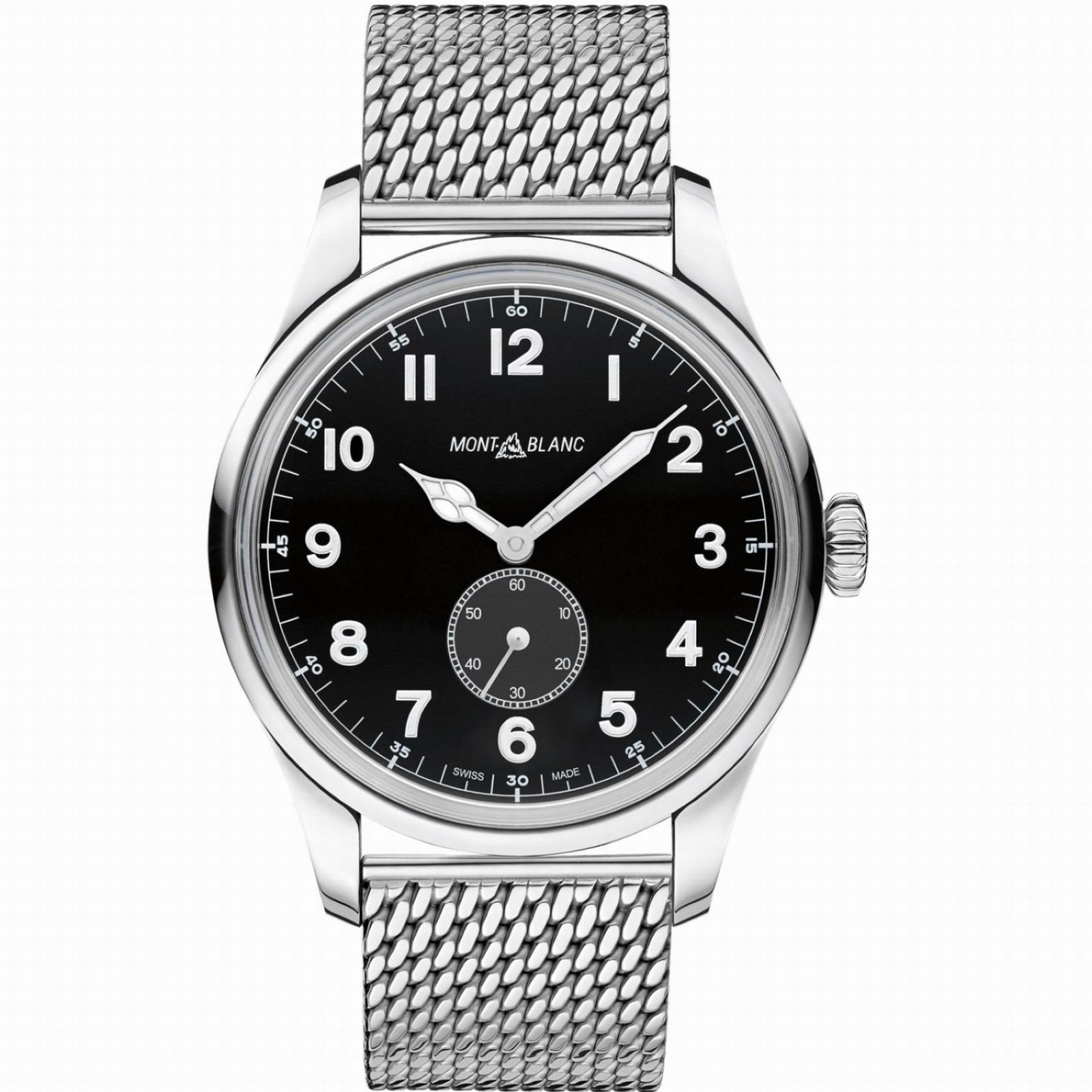 Montblanc 1858 Automatic Small Second 44mm black automatic steel watch 115074