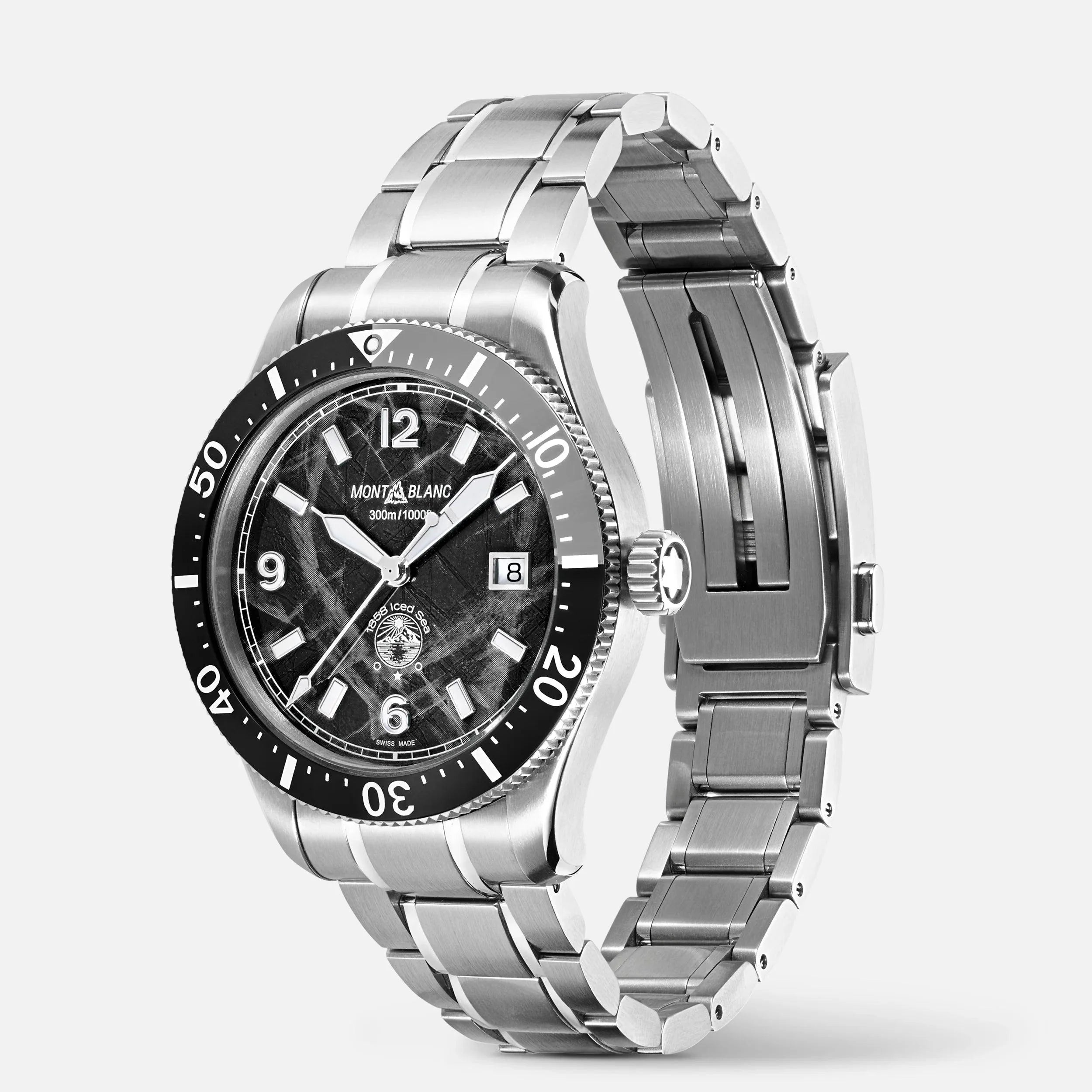 Montblanc 1858 Ice Sea Automatic Date watch 41mm black automatic steel 129371