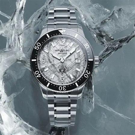 Montblanc 1858 Iced Sea Automatic Date 41mm grey automatic steel watch 130793