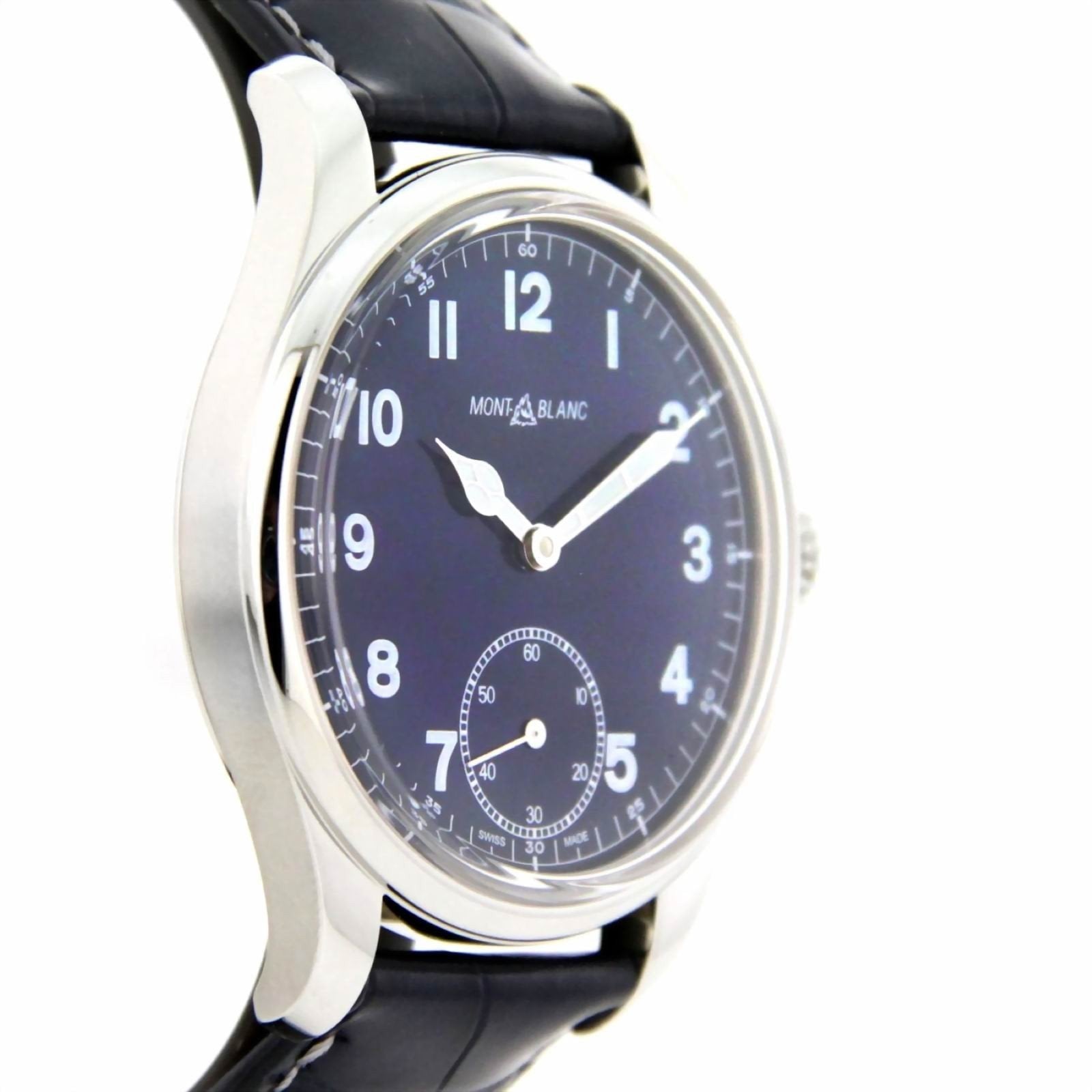 Montblanc watch 1858 Manual Small Second 44mm blue manual winding steel 113702