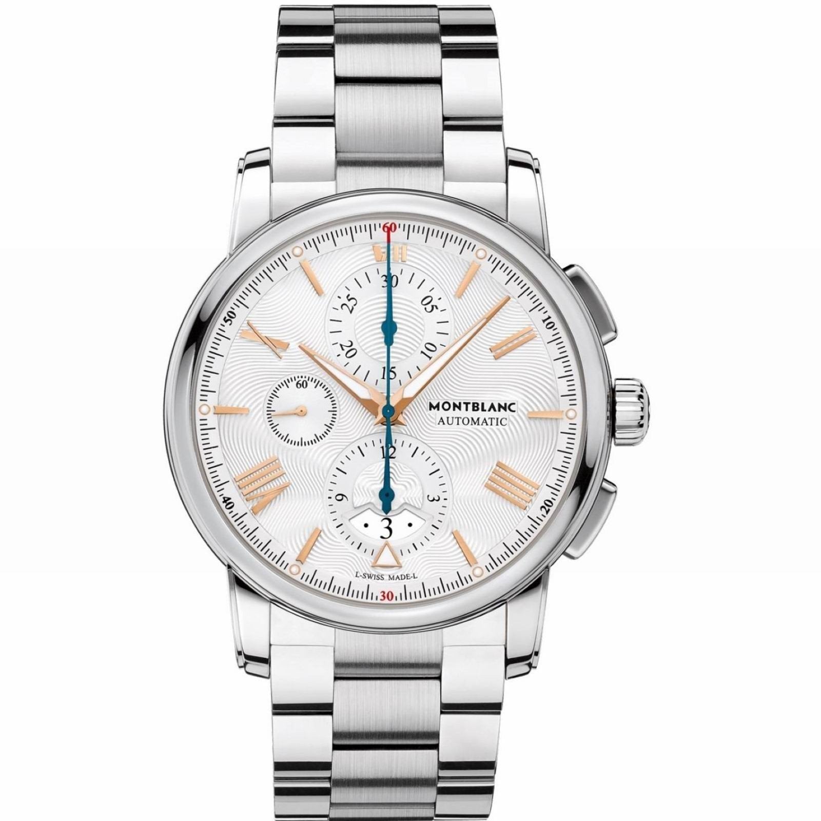 Montblanc watch 4810 Chronograph 43mm silver automatic steel 114856