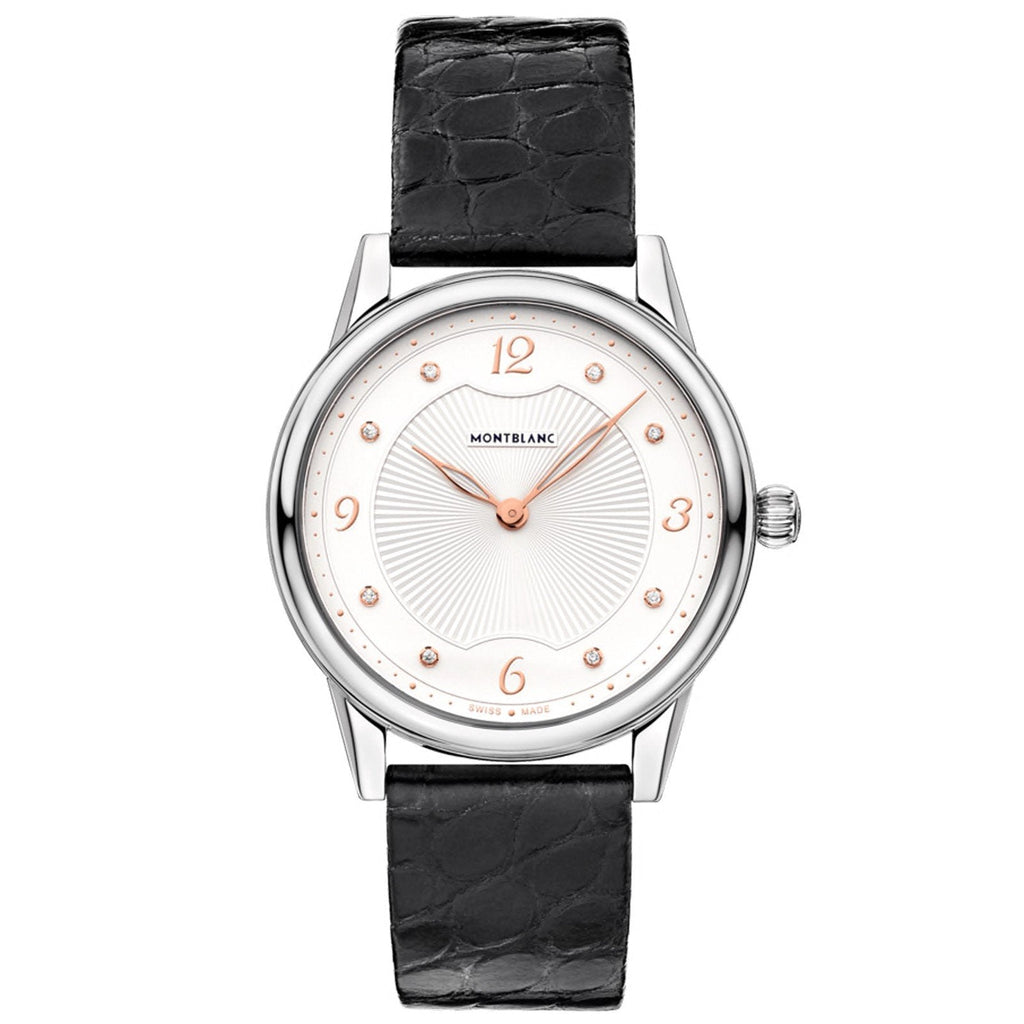Montblanc women's watch Bohème Quartz 34mm steel black alligator 123868