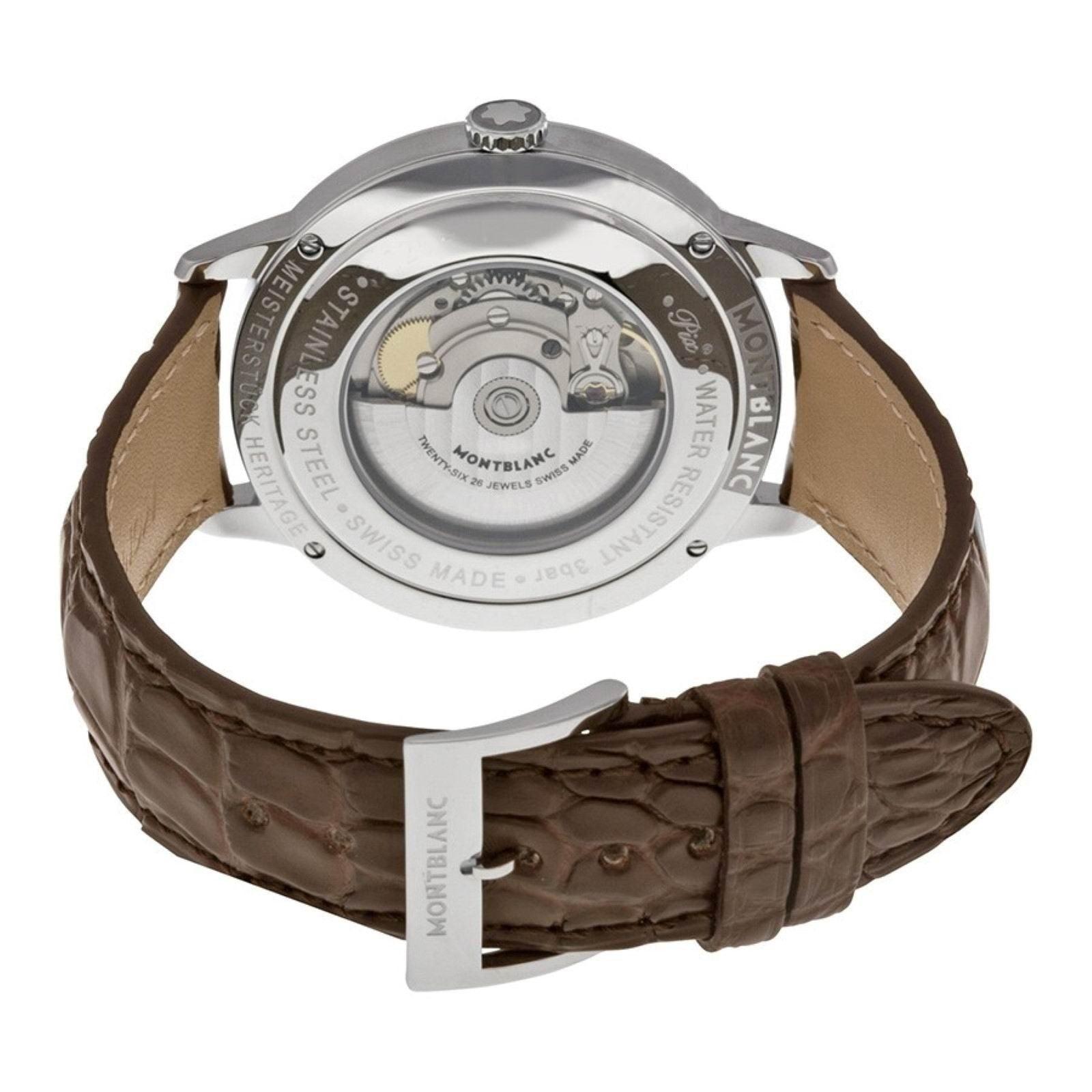 Montblanc Heritage Spirit 41mm silver automatic stainless steel watch 110695
