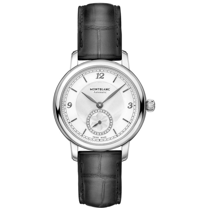 Montblanc Star Legacy Small Second 32mm silver diamonds automatic steel watch 118536