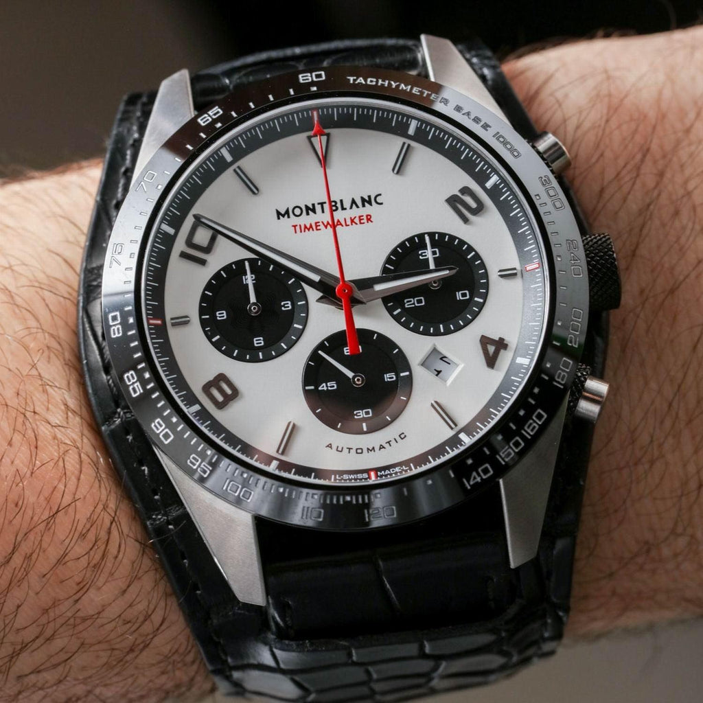 Montblanc Timewalker Chronograph 43mm silver automatic steel black ceramic 118489