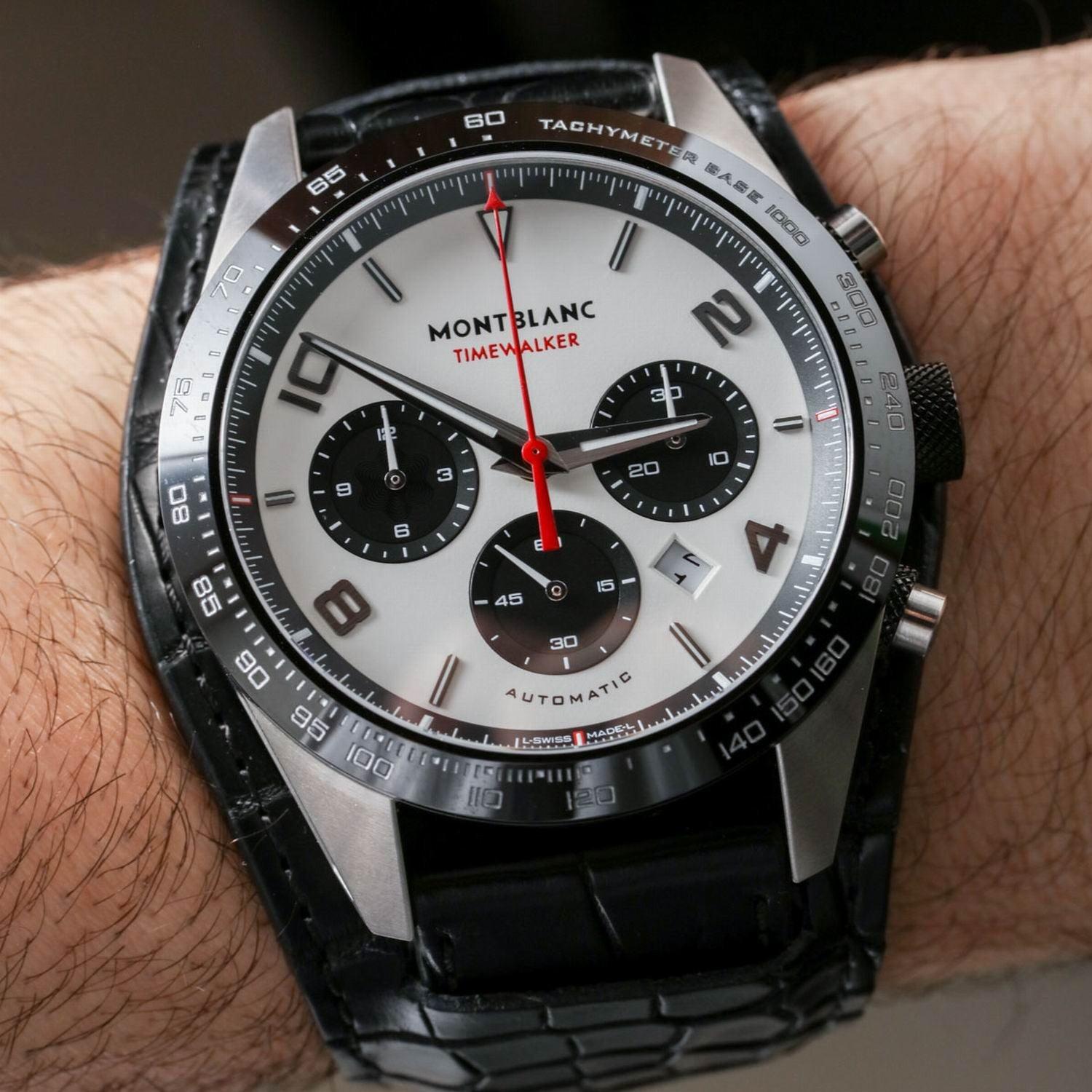 Montblanc Timewalker Chronograph 43mm silver automatic steel black ceramic 118489