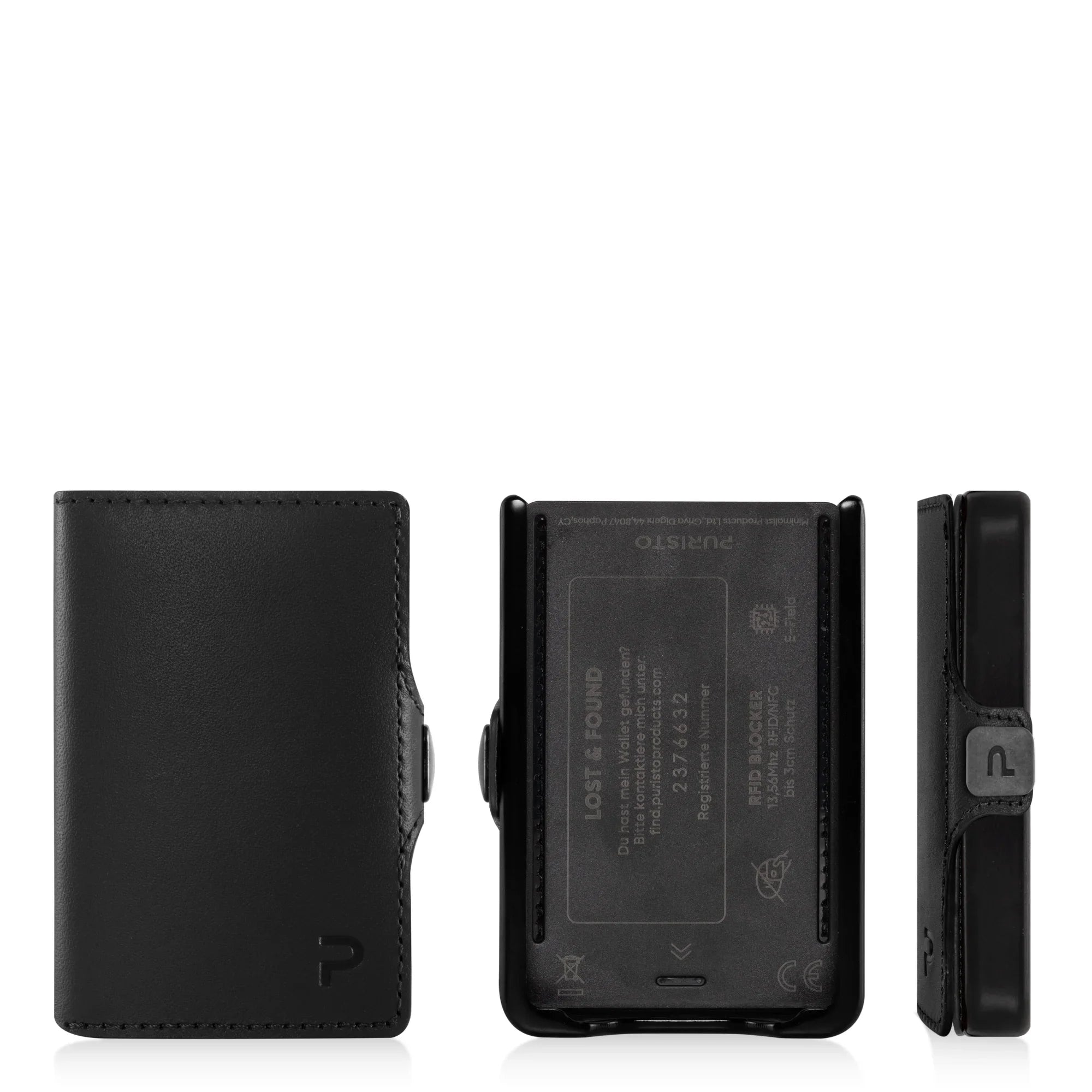 KLIK Minimal SLIM without coin pocket Black Leather