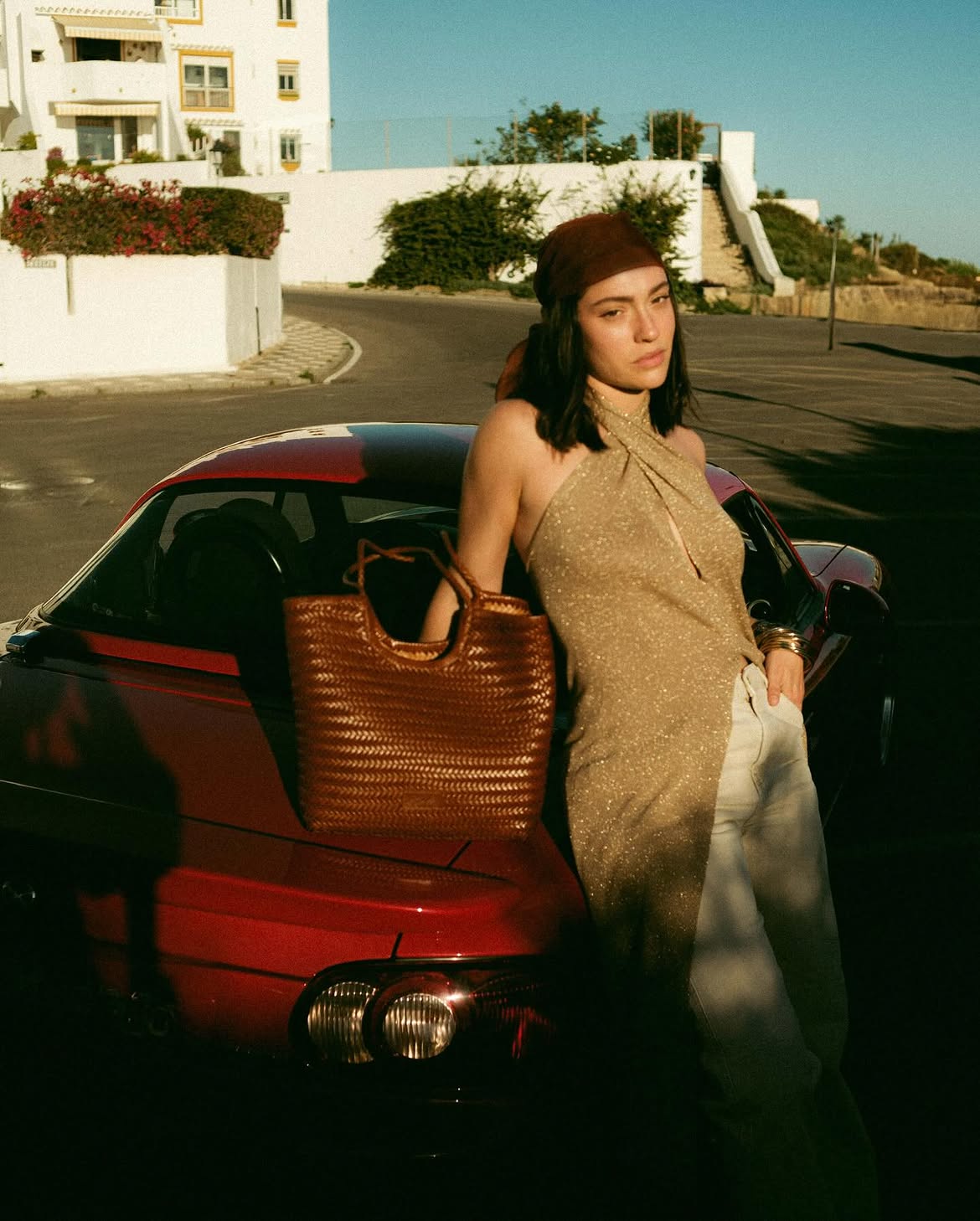 Liv - Handmade Woven Leather Tote Bag Caramel