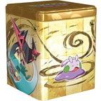 Pokemon Stacking Tin 2024 Tcg Gcc Scatola Impilabile Metallo Gioco Card Oro Eng