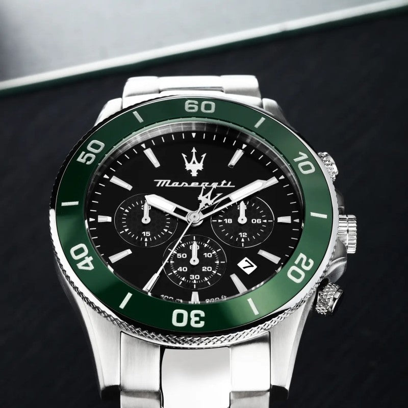Maserati R8873 Watch - Steel Green Chronograph