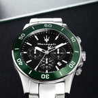 Maserati R8873 Watch - Steel Green Chronograph
