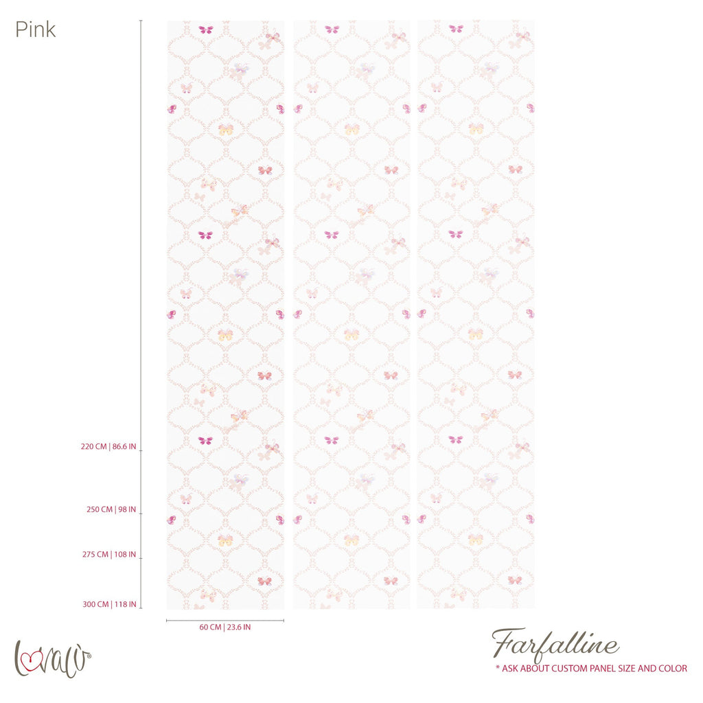 Carta da parati - Farfalline rosa Lovalù