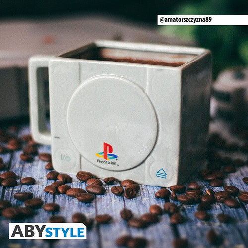 Abystyle - Mug (Sony Playstation 1 Console) PS1 Logo 3D Mug 325ml Glass