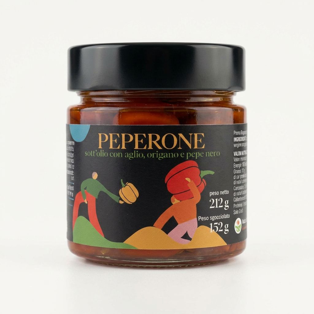Artisan Bell Peppers in EVO Oil - Mediterranean Appetizer