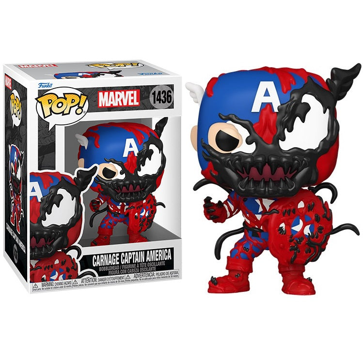 Funko Pop! Marvel (1436) Carnage Captain America Vinyl Figure 9cm Figurine