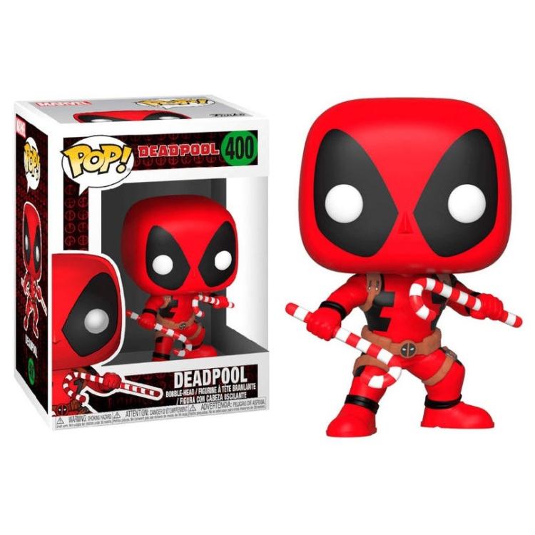 Funko Pop! Marvel Deadpool (400) Candy Canes Deadpool Bobble-Head Vinyl Figure 9cm