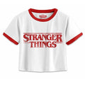 Heroes Inc Stranger Things Women's Cropped T-Shirt With Netflix Nerd Logo Size L