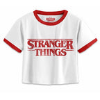 Heroes Inc Stranger Things Women's Cropped T-Shirt With Netflix Nerd Logo Size L