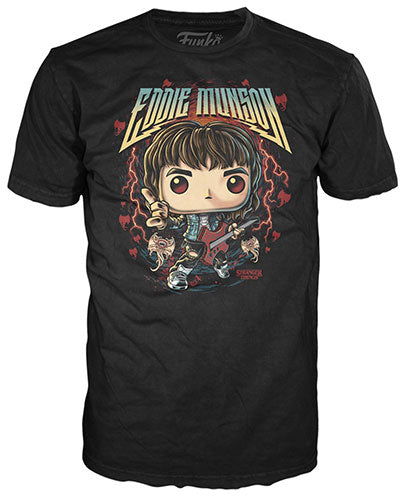 Funko Pop! & Tee Stranger Things Hunter Eddie W / Guitar Figure 9Cm + T-Shirt