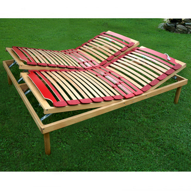 Bed frame for all types of wooden slatted mattresses with manual head and foot lift - Venere M