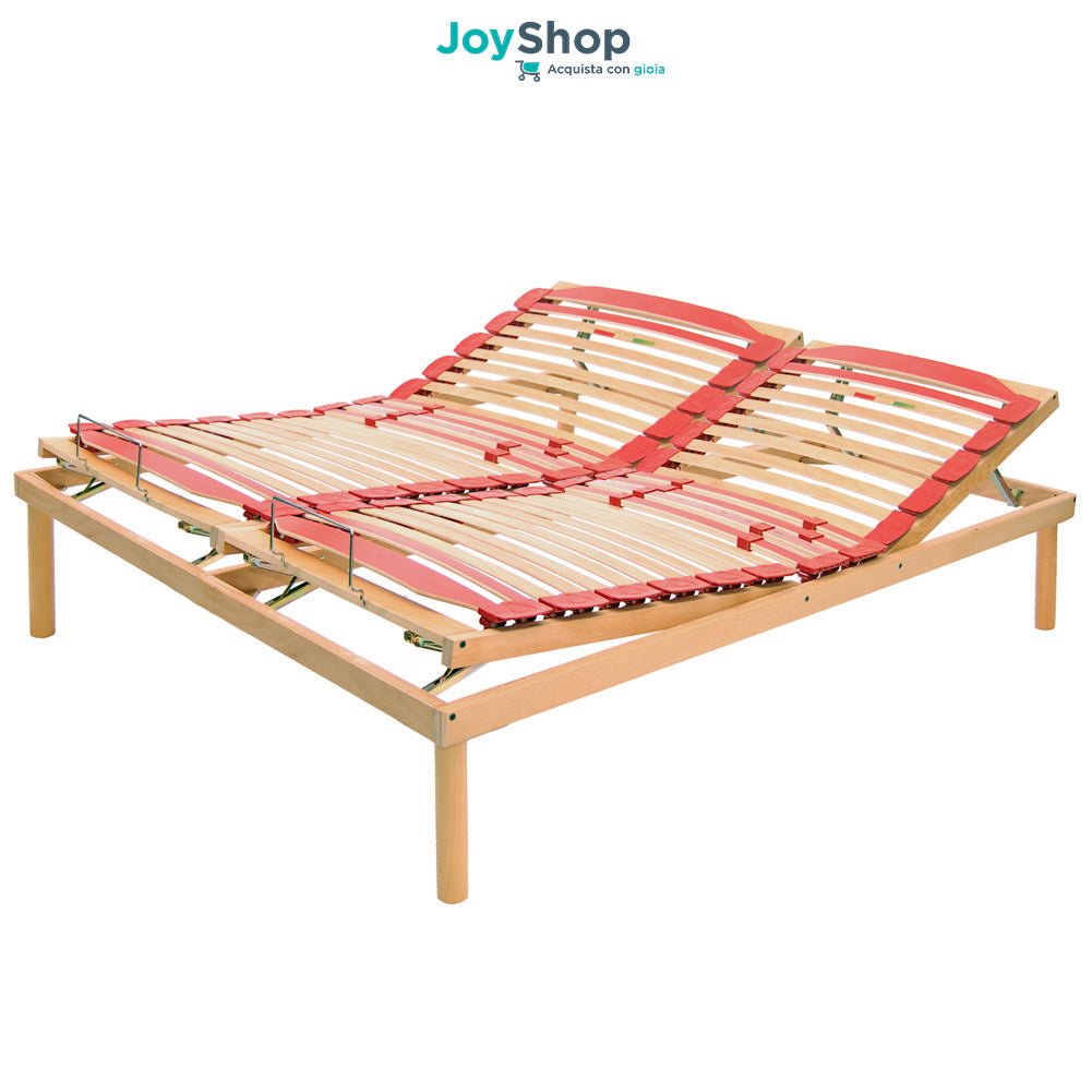 Bed frame for all types of wooden slatted mattresses with manual head and foot lift - Venere M
