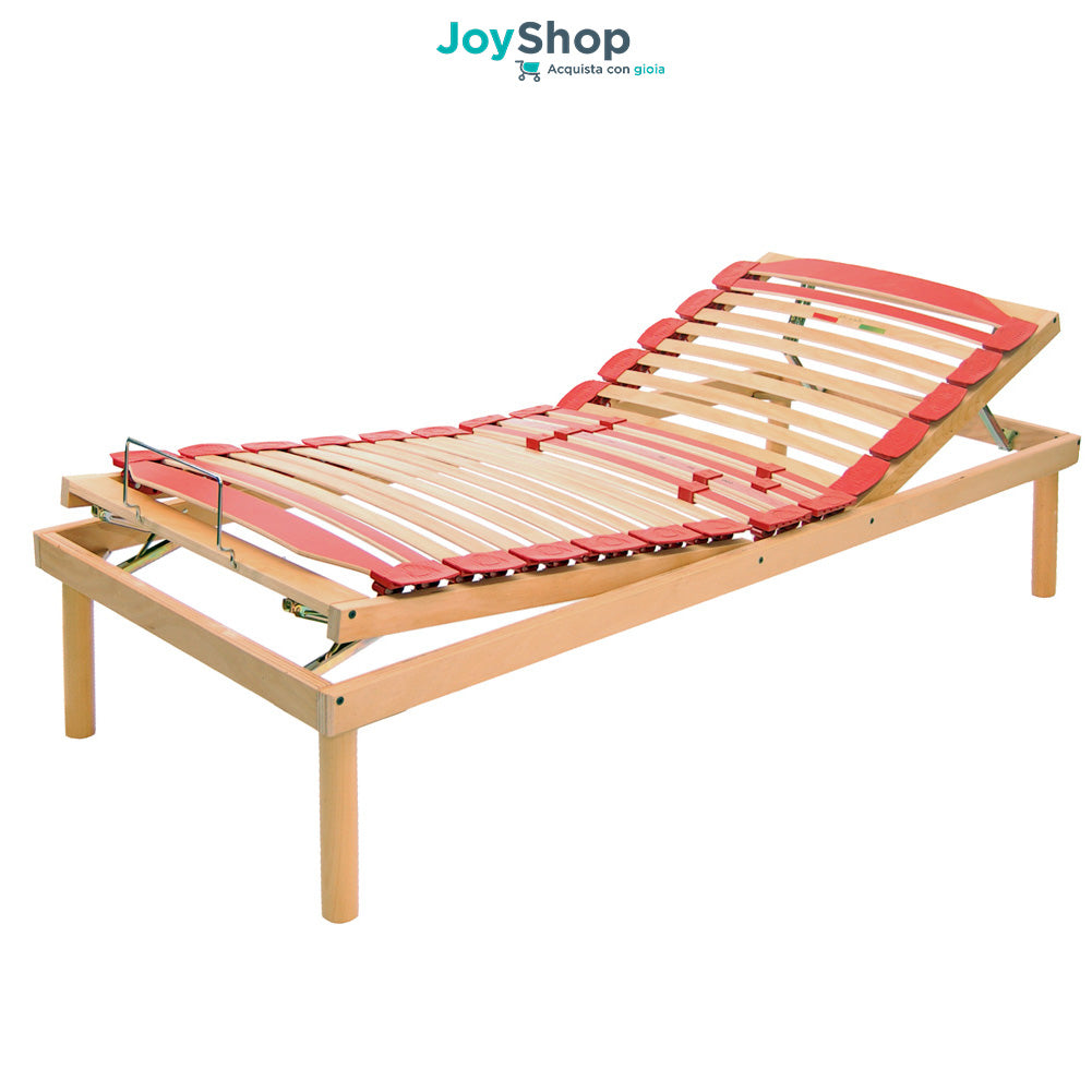 Bed frame for all types of wooden slatted mattresses with manual head and foot lift - Venere M