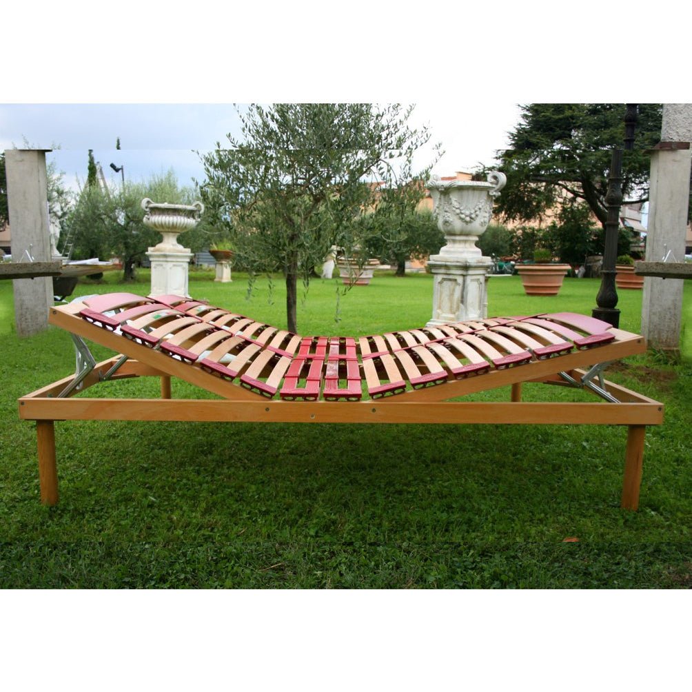 Bed frame for all types of wooden slatted mattresses with manual head and foot lift - Venere M