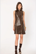 Eco-leather dress with zip No-nà - Sustainable and modern style