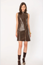 Eco-leather dress with zip No-nà - Sustainable and modern style