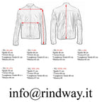Giacca Biker In Vera Pelle Blu Uomo Slim Quattro Tasche Rindway