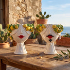 Testa Zahira con Limoni h 30 cm — Uomo, White and Lemon | Ceramica Caltagirone
