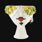 Testa Zahira con Limoni h 30 cm — Uomo, White and Lemon | Ceramica Caltagirone