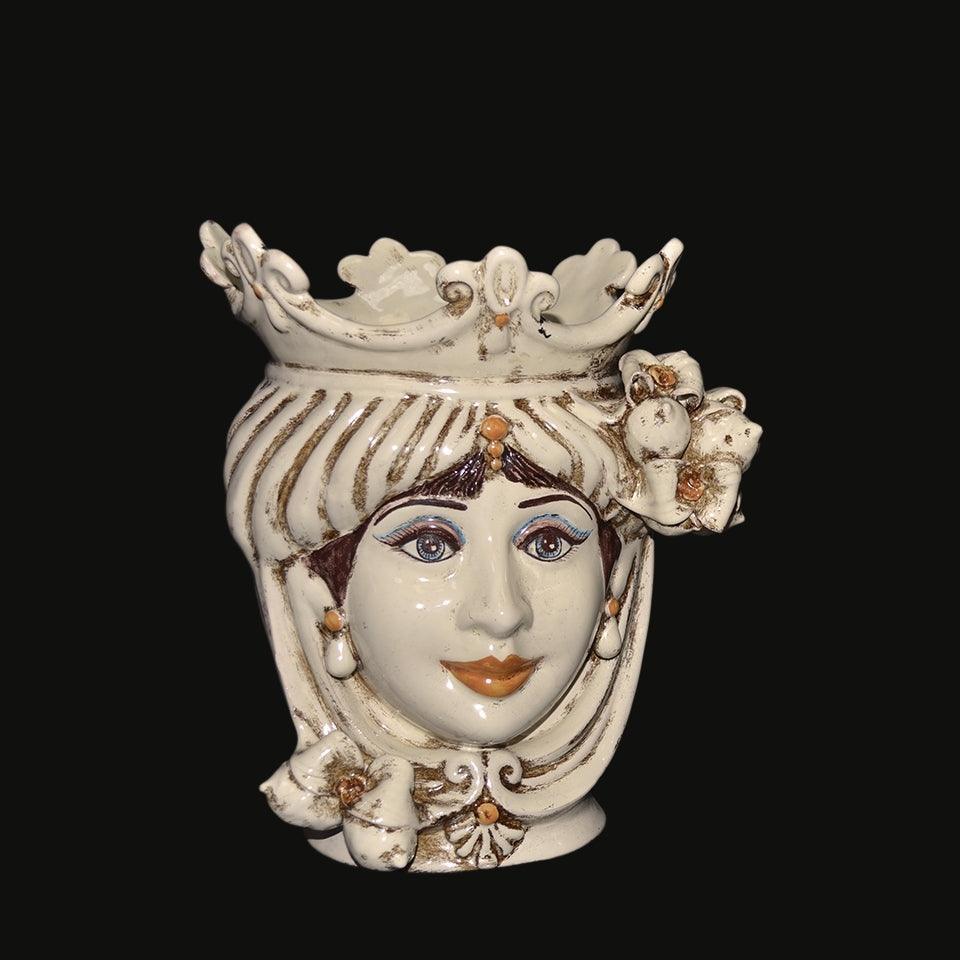Testa h 25 limoni avorio femmina Ceramiche di Caltagirone Sofia