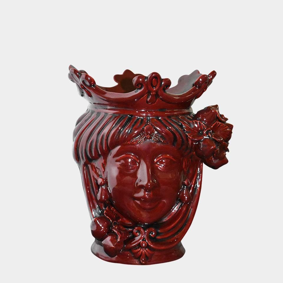 Testa di Moro con Limoni h 25 cm — Donna, Bordeaux