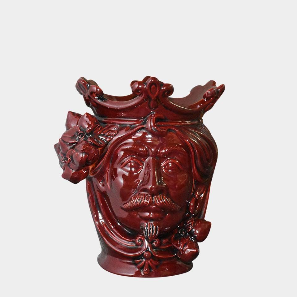 Testa di Moro con Limoni h 25 cm — Maschio, Bordeaux