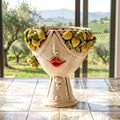 Testa Zahira con Limoni h 30 cm — Donna, Madreperla | Ceramica Caltagirone