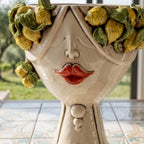 Testa Zahira con Limoni h 30 cm — Donna, Madreperla | Ceramica Caltagirone